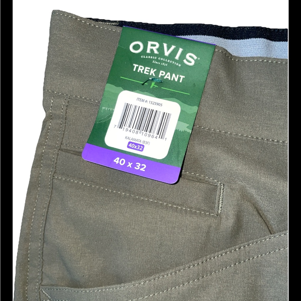 Orvis Mens Green Classic Collection Lightweight 5 Pocket Trek Pant 40x32 New NWT - Picture 5 of 11